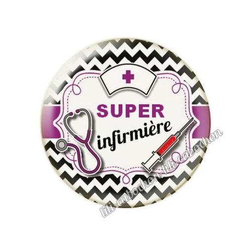 Cabochon résine a coller 25 mm infirmière tr10