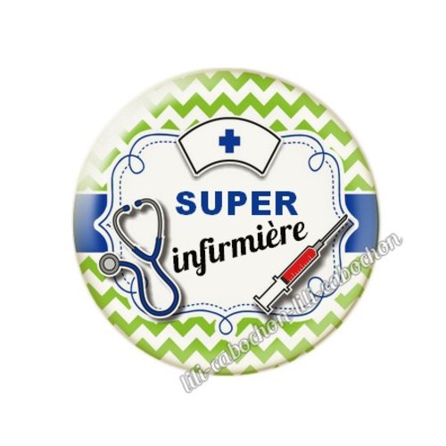 Cabochon résine a coller 25 mm infirmière tr12