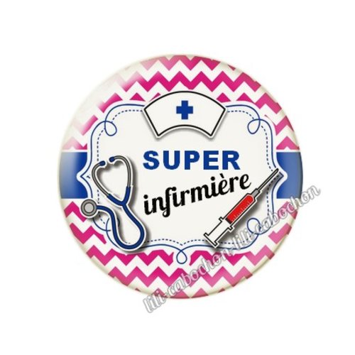 Cabochon résine a coller 25 mm infirmière tr13