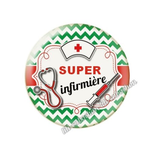 Cabochon résine a coller 25 mm infirmière tr19