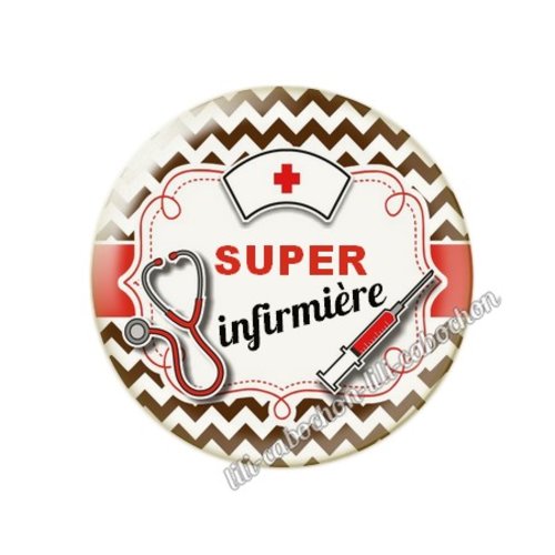 Cabochon résine a coller 25 mm infirmière tr20