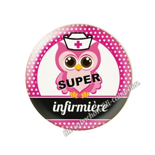Cabochon résine a coller 25 mm infirmière tr21