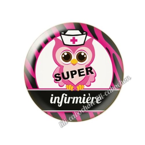 Cabochon résine a coller 25 mm infirmière tr22