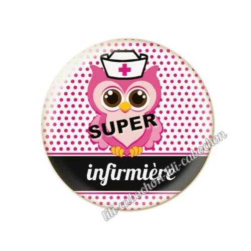 Cabochon résine a coller 25 mm infirmière tr23