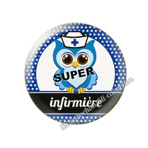 Cabochon résine a coller 25 mm infirmière tr24