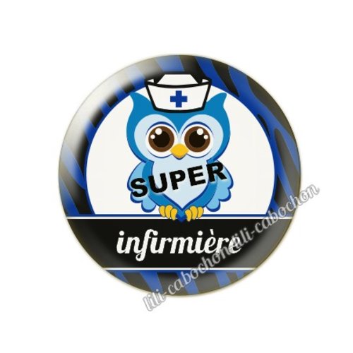 Cabochon résine a coller 25 mm infirmière tr25