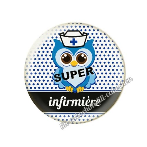 Cabochon résine a coller 25 mm infirmière tr26