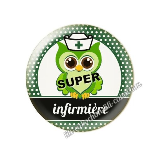 Cabochon résine a coller 25 mm infirmière tr27