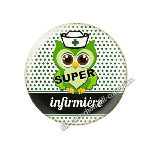 Cabochon résine a coller 25 mm infirmière tr29