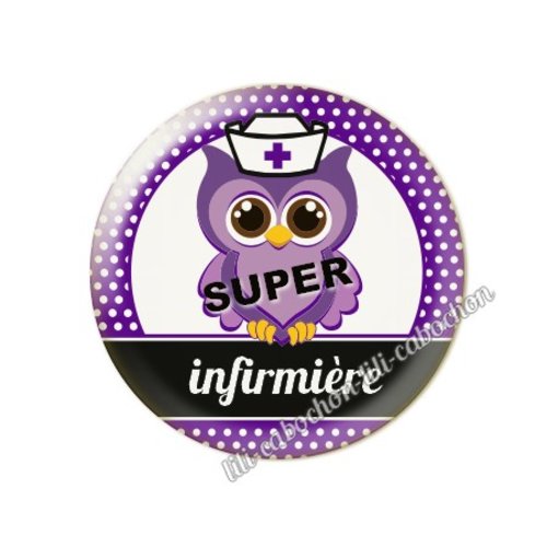 Cabochon résine a coller 25 mm infirmière tr30