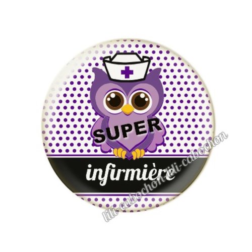 Cabochon résine a coller 25 mm infirmière tr31
