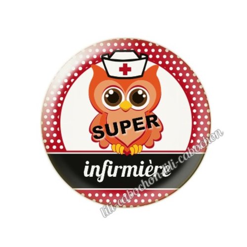 Cabochon résine a coller 25 mm infirmière tr33