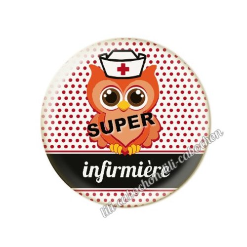 Cabochon résine a coller 25 mm infirmière tr35