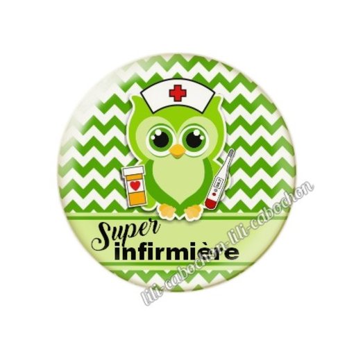 Cabochon résine a coller 25 mm infirmière tr36
