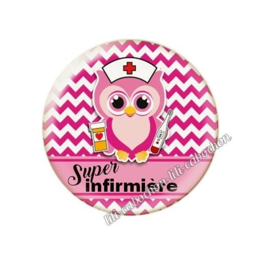 Cabochon résine a coller 25 mm infirmière tr37