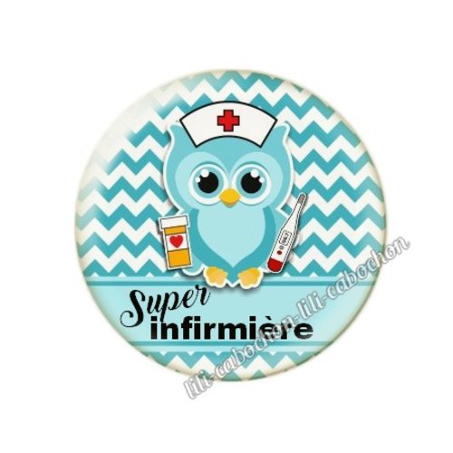 Cabochon résine a coller 25 mm infirmière tr38