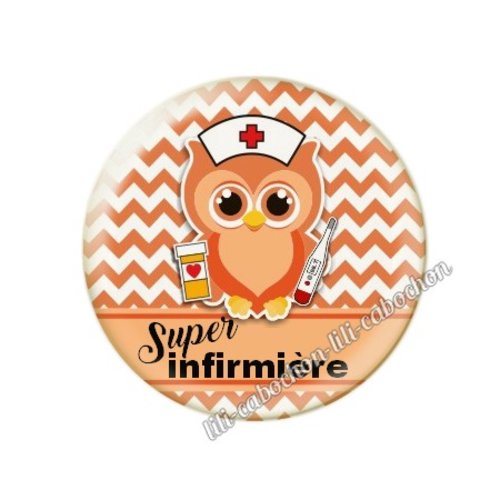 Cabochon résine a coller 25 mm infirmière tr39