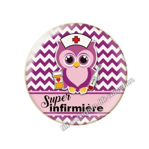 Cabochon résine a coller 25 mm infirmière tr40