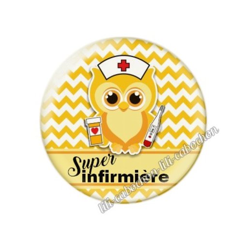 Cabochon résine a coller 25 mm infirmière tr41
