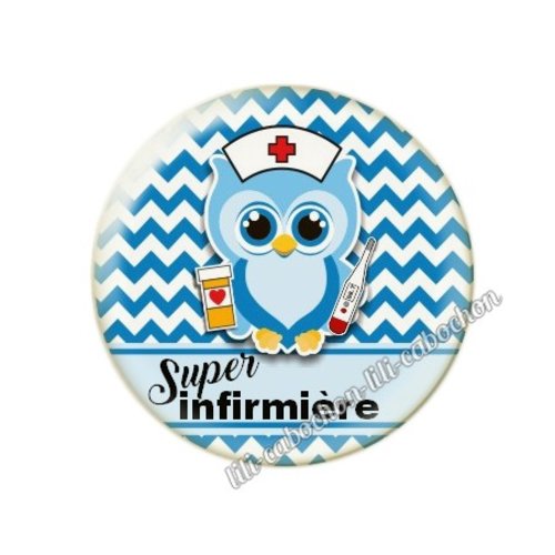 Cabochon résine a coller 25 mm infirmière tr42