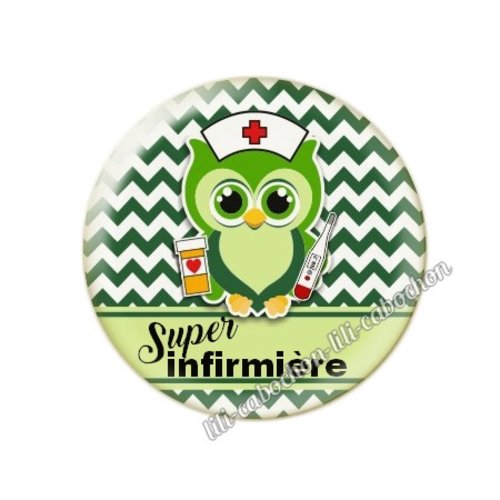 Cabochon résine a coller 25 mm infirmière tr43