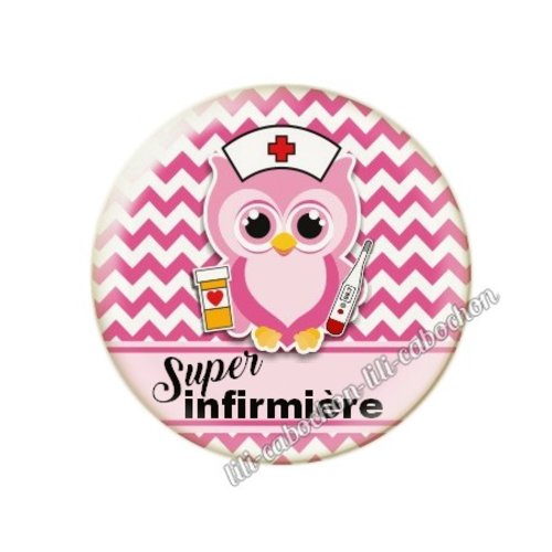 Cabochon résine a coller 25 mm infirmière tr45