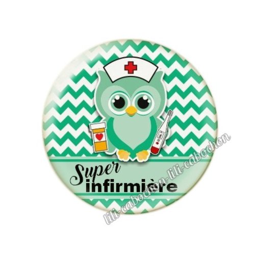 Cabochon résine a coller 25 mm infirmière tr46