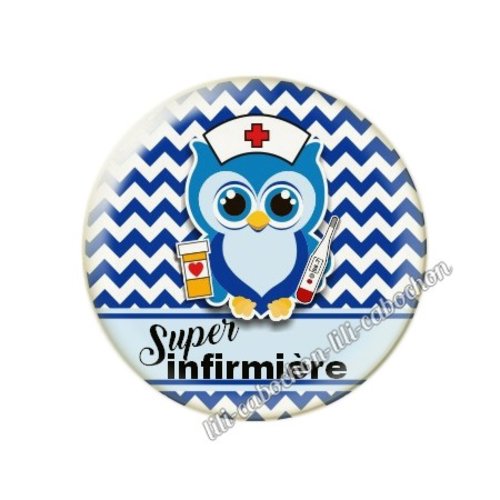 Cabochon résine a coller 25 mm infirmière tr48