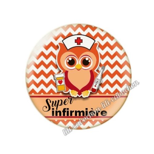 Cabochon résine a coller 25 mm infirmière tr49