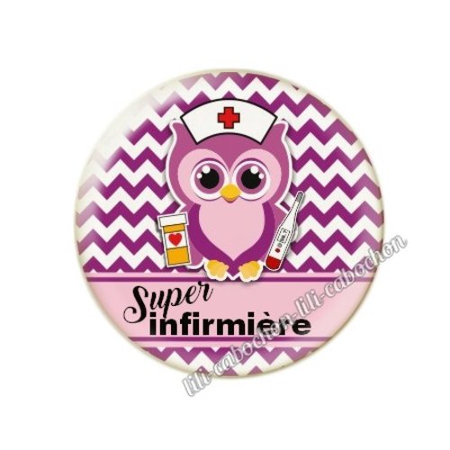 Cabochon résine a coller 25 mm infirmière tr50