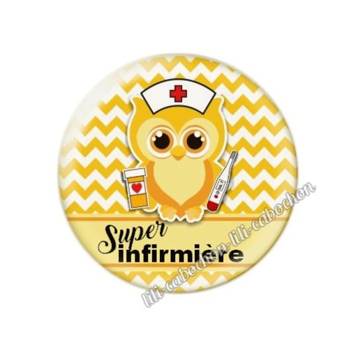 Cabochon résine a coller 25 mm infirmière tr51
