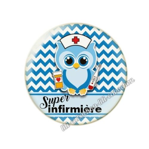 Cabochon résine a coller 25 mm infirmière tr52