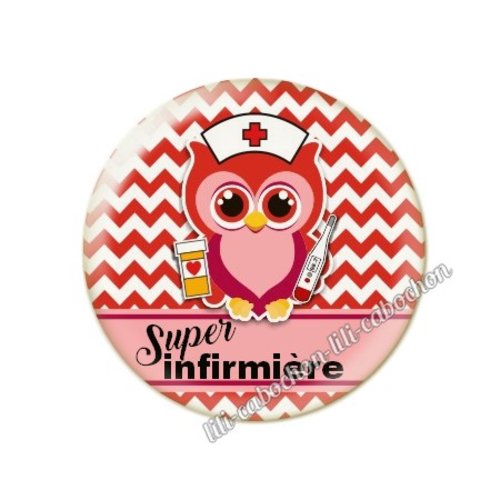 Cabochon résine a coller 25 mm infirmière tr53