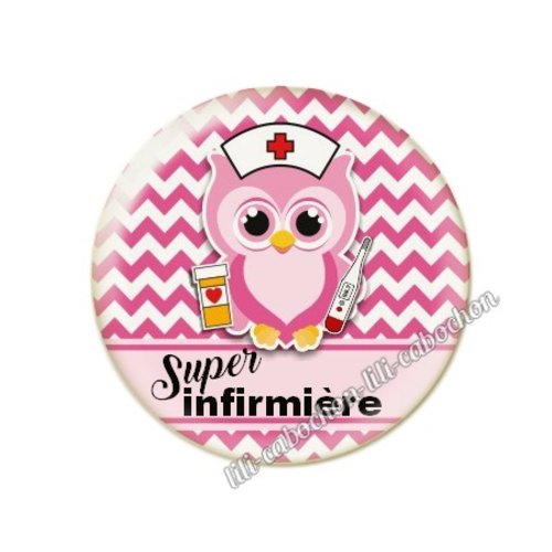 Cabochon résine a coller 25 mm infirmière tr54
