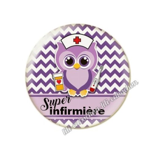 Cabochon résine a coller 25 mm infirmière tr57