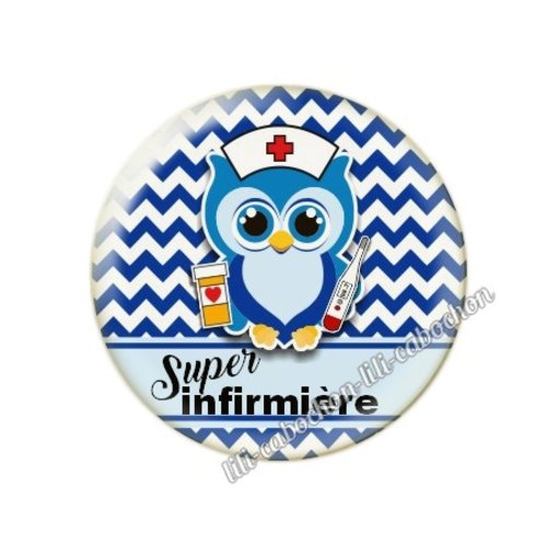 Cabochon résine a coller 25 mm infirmière tr59