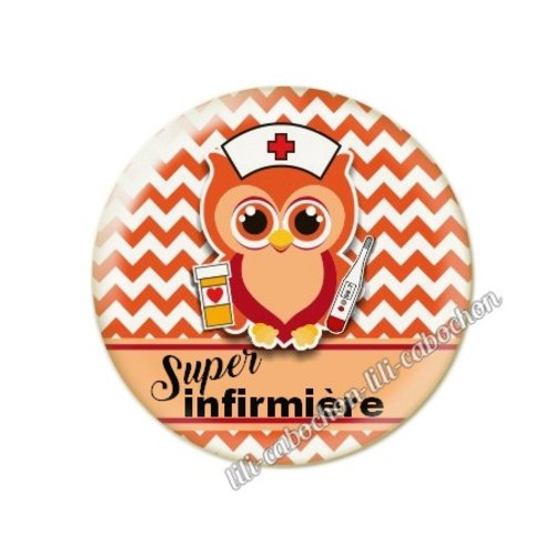 Cabochon résine a coller 25 mm infirmière tr60