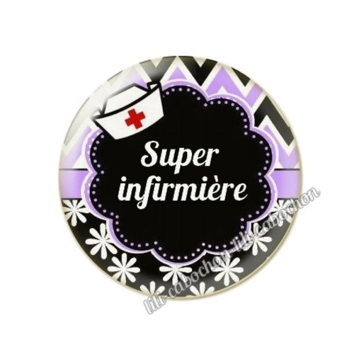 Cabochon résine a coller 25 mm infirmière tr61