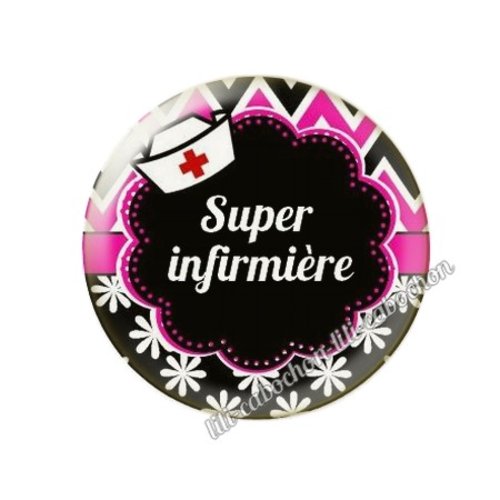 Cabochon résine a coller 25 mm infirmière tr62