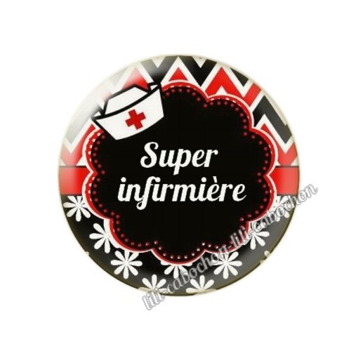 Cabochon résine a coller 25 mm infirmière tr63