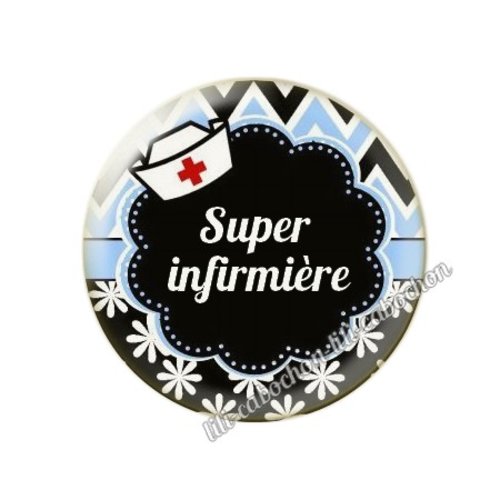 Cabochon résine a coller 25 mm infirmière tr65