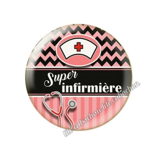 Cabochon résine a coller 25 mm infirmière tr66