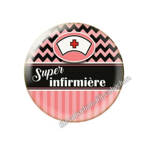 Cabochon résine a coller 25 mm infirmière tr67