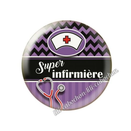 Cabochon résine a coller 25 mm infirmière tr68