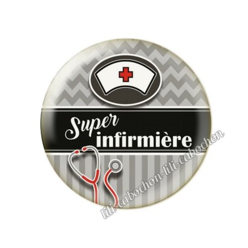 Cabochon résine a coller 25 mm infirmière tr70