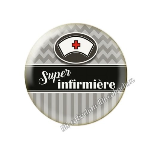 Cabochon résine a coller 25 mm infirmière tr71