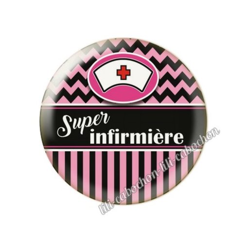 Cabochon résine a coller 25 mm infirmière tr73