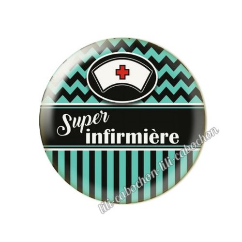 Cabochon résine a coller 25 mm infirmière tr75