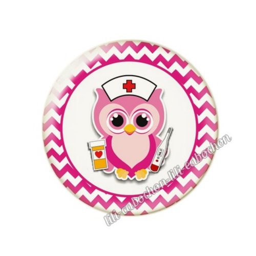 Cabochon résine a coller 25 mm infirmière tr77