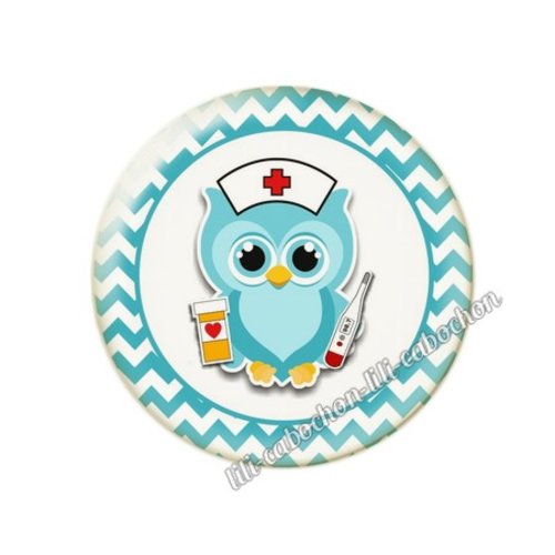 Cabochon résine a coller 25 mm infirmière tr78